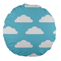 Clouds Blue Pattern Large 18  Premium Flano Round Cushions by ConteMonfrey