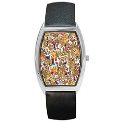 Background-santaclaus-gift-christmas Barrel Style Metal Watch by nateshop