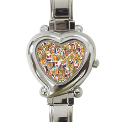 Background-santaclaus-gift-christmas Heart Italian Charm Watch by nateshop