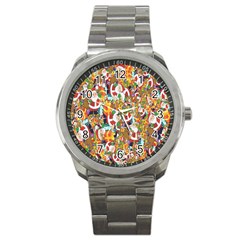 Background-santaclaus-gift-christmas Sport Metal Watch by nateshop