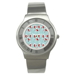 Christmas-pattern -christmas-stockings Stainless Steel Watch by nateshop