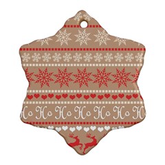 Christmas-pattern-background Snowflake Ornament (two Sides) by nateshop