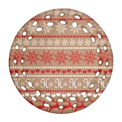 Christmas-pattern-background Round Filigree Ornament (two Sides) by nateshop