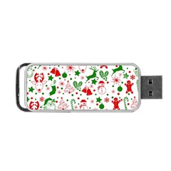 Christmas-seamless-green  Portable Usb Flash (one Side) by nateshop