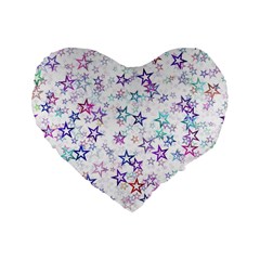 Christmasstars-003 Standard 16  Premium Flano Heart Shape Cushions by nateshop