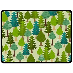 Seamless-forest-pattern-cartoon-tree Double Sided Fleece Blanket (large)  by nateshop