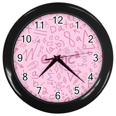Background Back To School Bright Wall Clock (black)