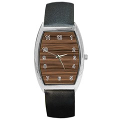 Texture-wooddack Barrel Style Metal Watch by nateshop