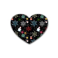 Christmas Thanksgiving Pattern Rubber Coaster (heart)