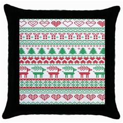 Scandinavian-nordic-christmas-seamless-pattern-vector Throw Pillow Case (black) by nateshop