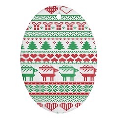 Scandinavian-nordic-christmas-seamless-pattern-vector Oval Ornament (two Sides) by nateshop