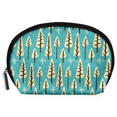 Vector-white-cartoon-trees-pattern Accessory Pouch (large) by nateshop