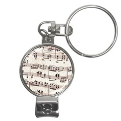 Vintage Beige Music Paper Background Design Nail Clippers Key Chain