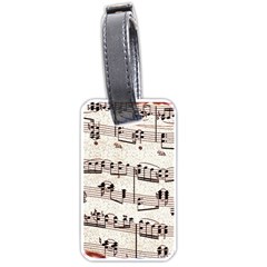 Vintage Beige Music Paper Background Design Luggage Tag (one Side)
