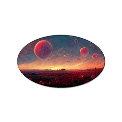 Fantasy World Red Bubbles Landscape Sticker Oval (10 Pack) by Wegoenart