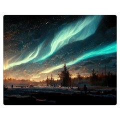 Northern Light North Sky Night Double Sided Flano Blanket (medium)  by Ravend