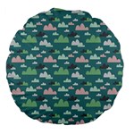 Llama Clouds  Large 18  Premium Flano Round Cushions Front