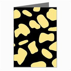 Cow Yellow Black Greeting Card by ConteMonfrey