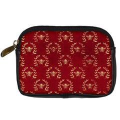 Golden Bees Red Sky Digital Camera Leather Case by ConteMonfrey