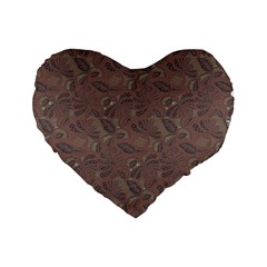 Batik-03 Standard 16  Premium Flano Heart Shape Cushions by nateshop