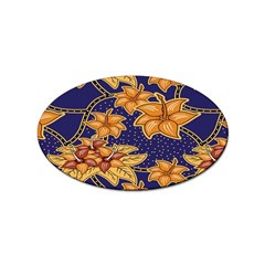 Seamless-pattern Floral Batik-vector Sticker Oval (100 Pack)