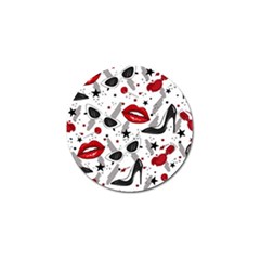 Red Lips Black Heels Pattern Golf Ball Marker (4 Pack) by Jancukart