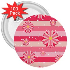 Floral-002 3  Buttons (100 Pack)  by nateshop