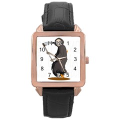 Halloween Rose Gold Leather Watch  by Sparkle