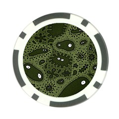 Green Bacteria Digital Wallpaper Eyes Look Biology Pattern Poker Chip Card Guard by danenraven