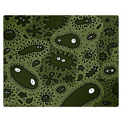Green Bacteria Digital Wallpaper Eyes Look Biology Pattern Double Sided Flano Blanket (medium)  by danenraven