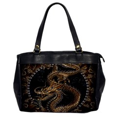Gold And Silver Dragon Illustration Chinese Dragon Animal Oversize Office Handbag by danenraven