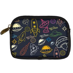 Seamless Outer Space Pattern Digital Camera Leather Case by danenraven