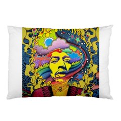 Psychedelic Rock Jimi Hendrix Pillow Case by Jancukart