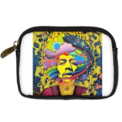 Psychedelic Rock Jimi Hendrix Digital Camera Leather Case by Jancukart
