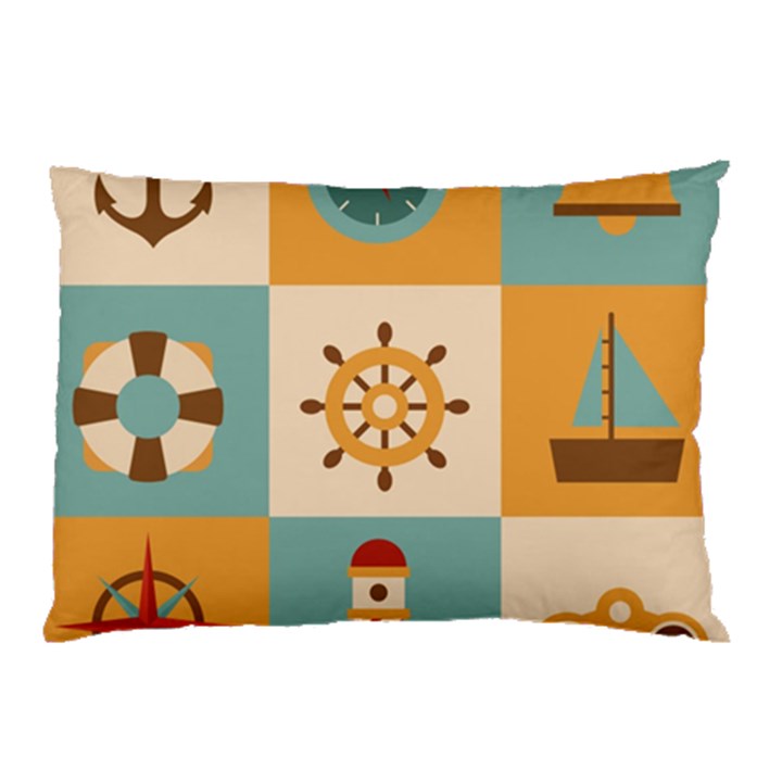 Nautical-elements-collection Pillow Case