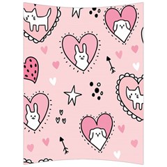 Cartoon-cute-valentines-day-doodle-heart-love-flower-seamless-pattern-vector Back Support Cushion by Jancukart