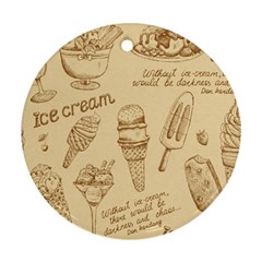Ice-cream-vintage-pattern Ornament (round)