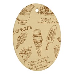 Ice-cream-vintage-pattern Ornament (oval)