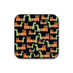 Seamless-pattern-with-cats Rubber Coaster (Square)