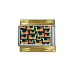 Seamless-pattern-with-cats Gold Trim Italian Charm (9mm)