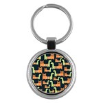 Seamless-pattern-with-cats Key Chain (Round)