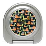 Seamless-pattern-with-cats Travel Alarm Clock
