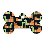 Seamless-pattern-with-cats Dog Tag Bone (One Side)