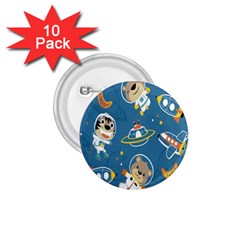 Seamless-pattern-funny-astronaut-outer-space-transportation 1 75  Buttons (10 Pack) by Jancukart
