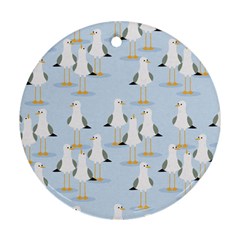 Cute-seagulls-seamless-pattern-light-blue-background Ornament (round)