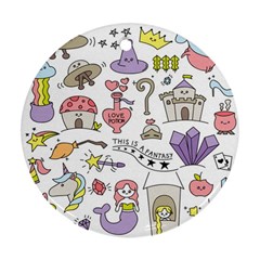 Fantasy-things-doodle-style-vector-illustration Ornament (round)