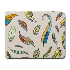 Vector-boho-doodle-feathers-seamless-pattern-illustration Small Mousepad by Jancukart