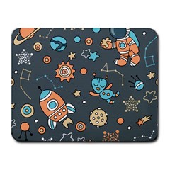 Rocketship Astronaut Space Seamless Pattern Small Mousepad