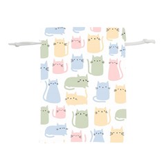 Cute-cat-colorful-cartoon-doodle-seamless-pattern Lightweight Drawstring Pouch (s) by Wegoenart