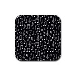 Chalk-music-notes-signs-seamless-pattern Rubber Coaster (Square) Front